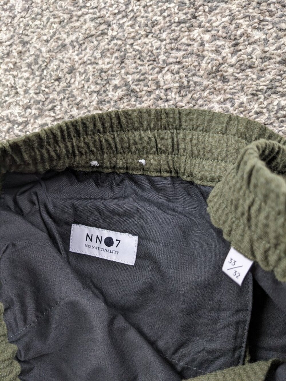 No Nationality NN07 Pants Seersucker Sebastian Green 33x31 Elastic Waist - Picture 3 of 11